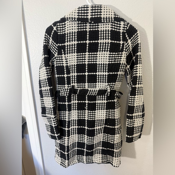 Poetry Black and White Checkered Trench Coat - Picture 3 of 6